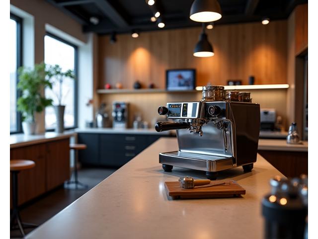 EmberGrind's professional barista training room with espresso machines and tools.