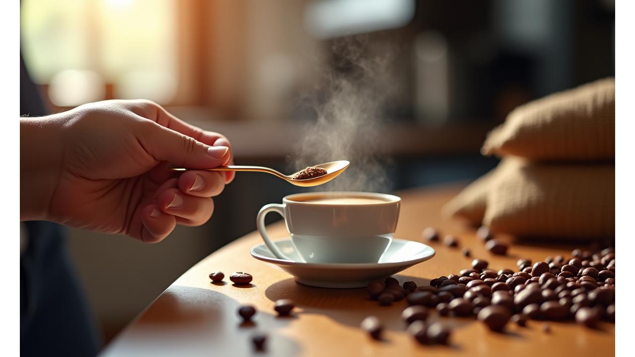 Coffee roasters performing a cupping session with coffee beans and professional cupping tools