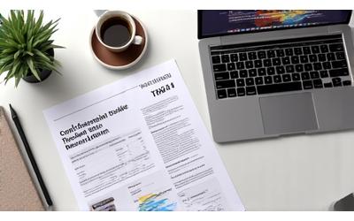 A business report with charts and coffee cups, representing market insights for the London coffee industry.